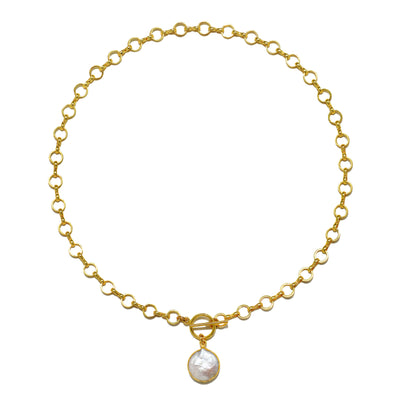 New! Framed Pearl Toggle Necklace