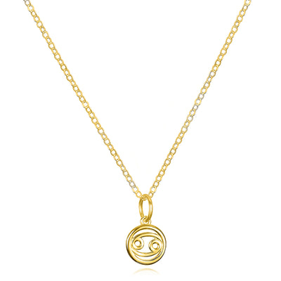 New!  14k Gold Zodiac Charm Necklace - Cancer