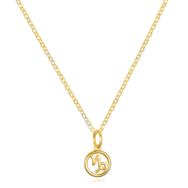 New! 14k Gold Zodiac Charm Necklace - Capricorn