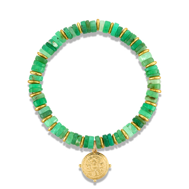 Heishi Charm Bracelet - Chrysoprase