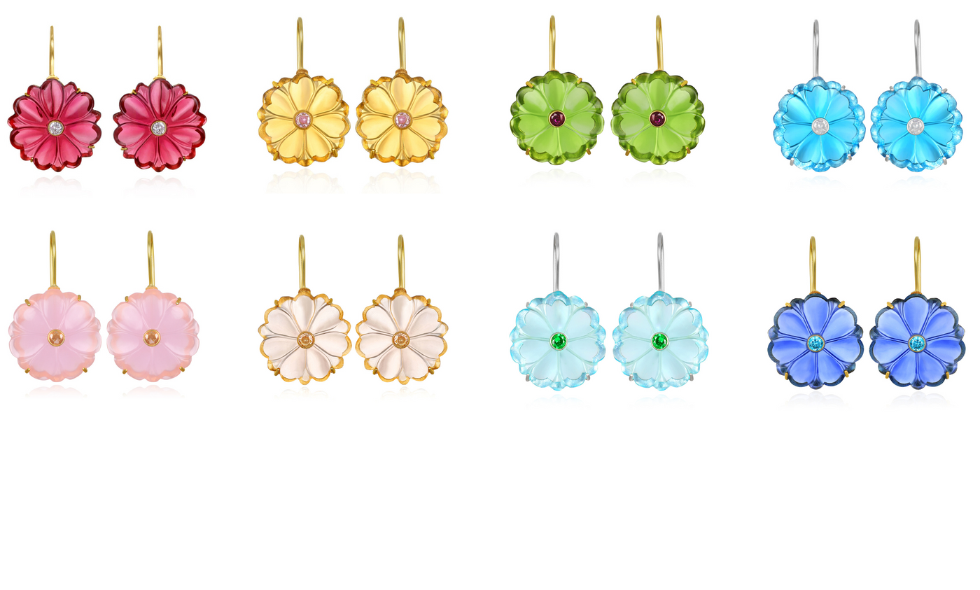 Different colored Magnolia Earrings
