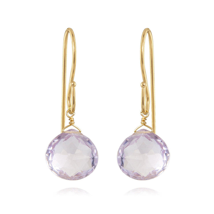New! Briolette Dangles-Pink Amethyst
