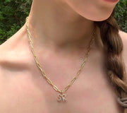 New! Diamond Initial Statement Paperclip Necklace-Gold