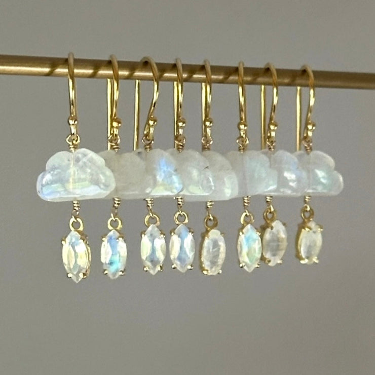 New!  Cloud Dangles-Rainbow Moonstone