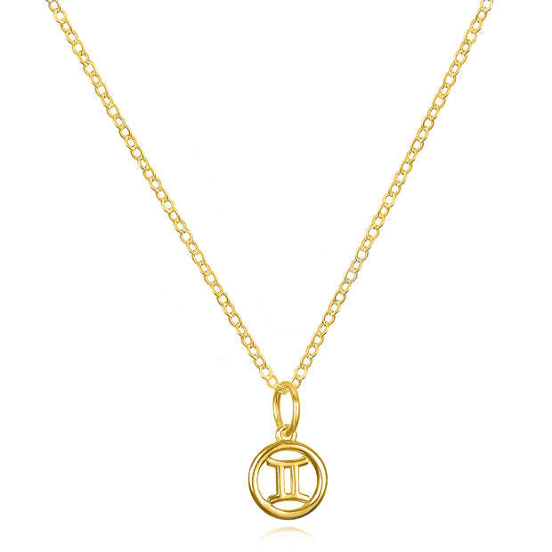 New! 14k Gold Zodiac Charm Necklace - Gemini