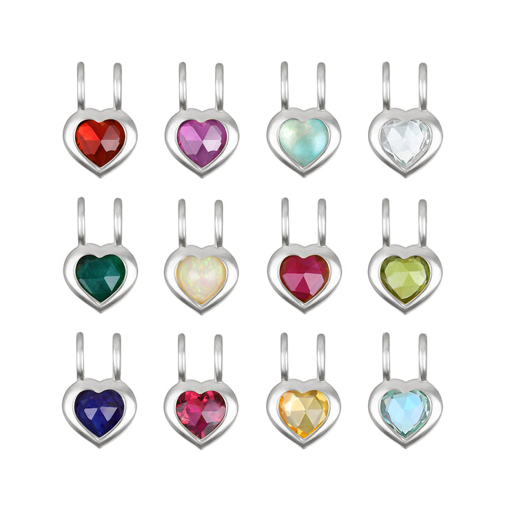 New! Birthstone Heart Pendant - May/Emerald