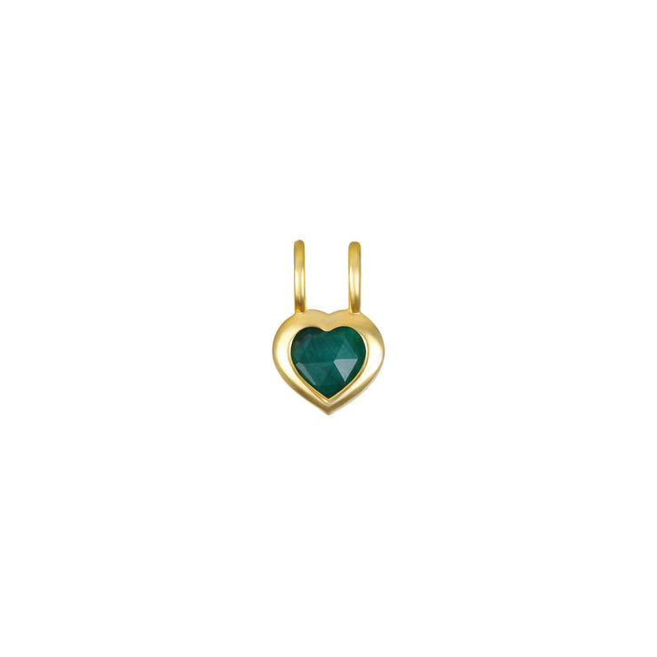 Birthstone Heart Necklace - May Emerald