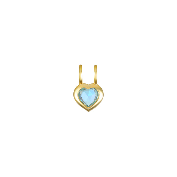 Birthstone Heart Necklace - December Sky Blue Topaz