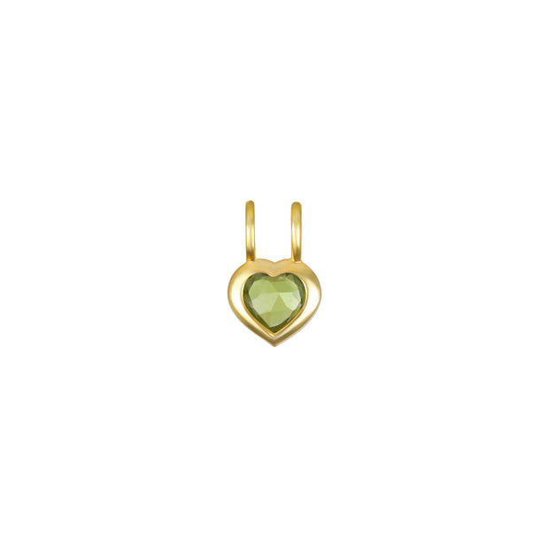 Birthstone Heart Necklace - August Peridot