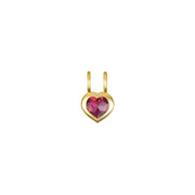 Birthstone Heart Necklace - October Pink Tourmaline