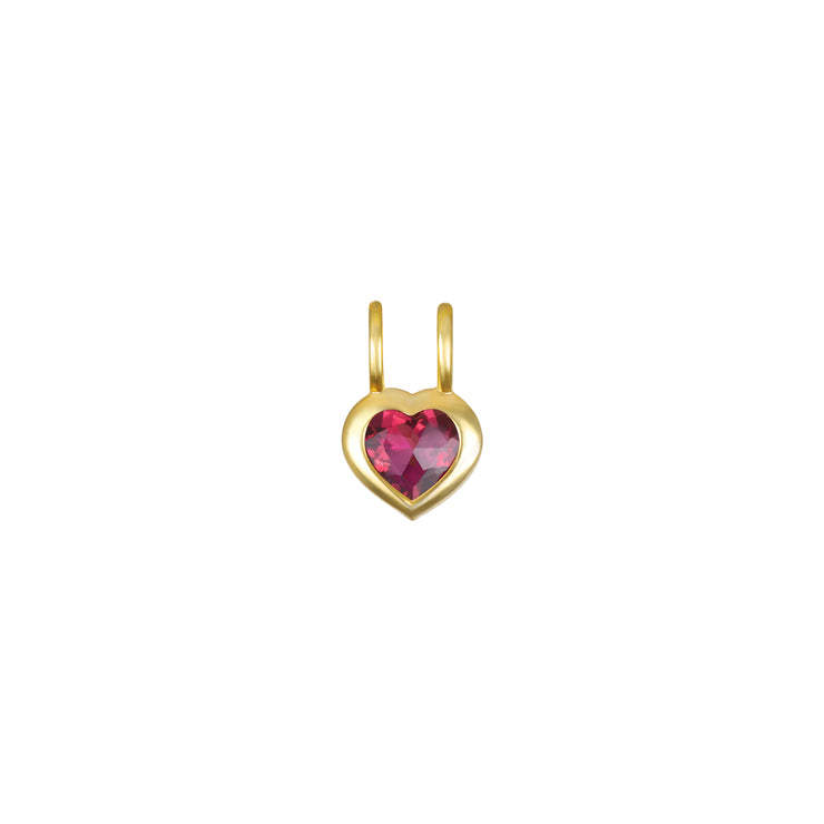 New! Birthstone Heart Pendant - October/Pink Tourmaline