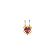 New! Birthstone Heart Pendant - July/Ruby