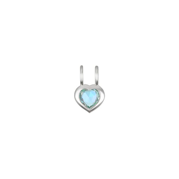 Birthstone Heart Necklace - December Sky Blue Topaz