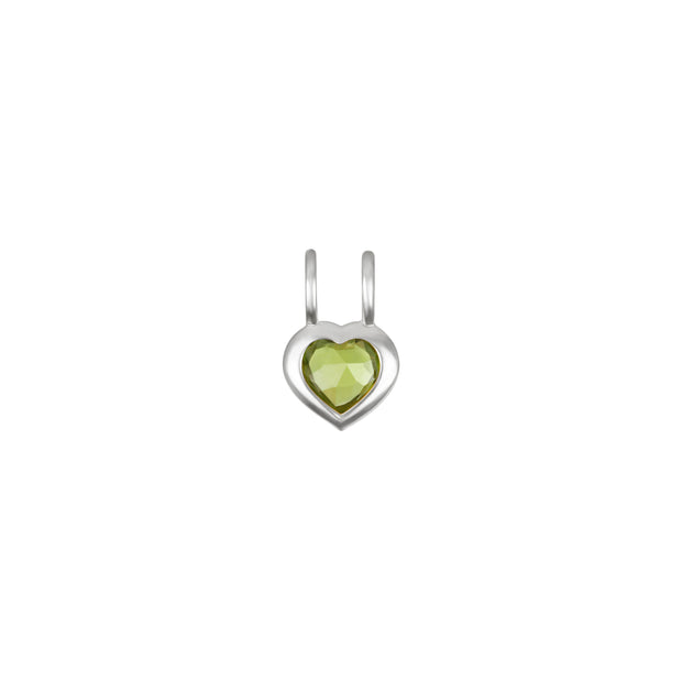 Birthstone Heart Necklace - August Peridot