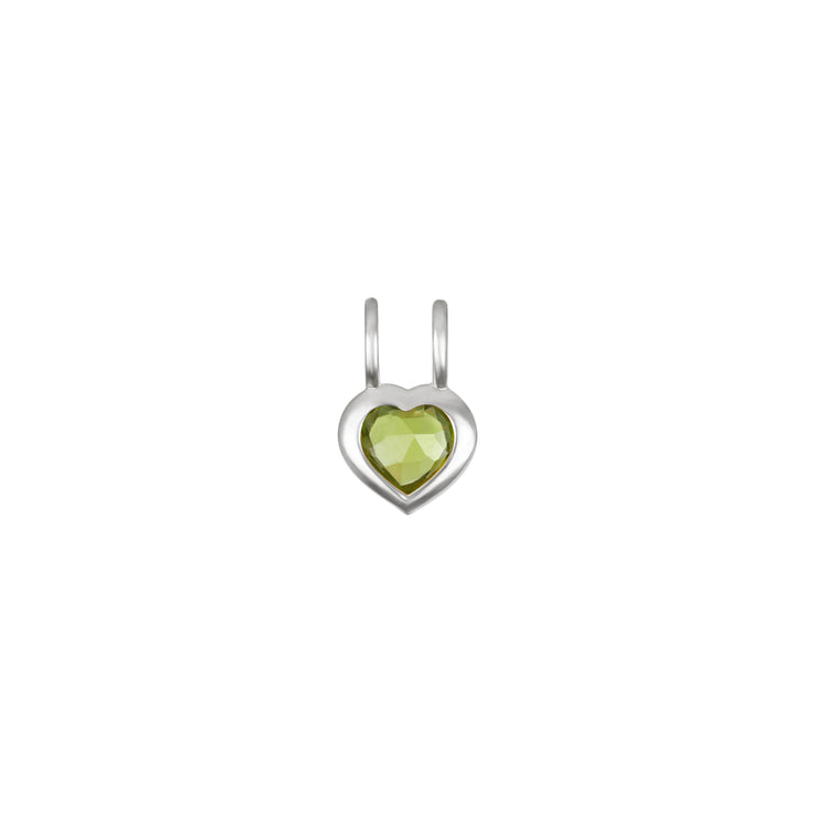 New! Birthstone Heart Pendant - August/Peridot