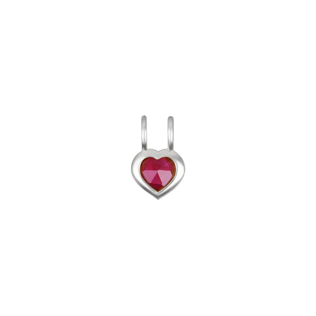 Birthstone Heart Necklace - July Ruby