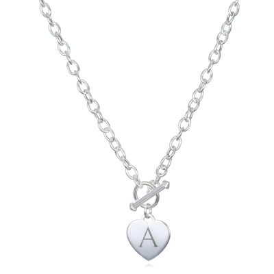 New!  Statement Heart Toggle Necklace-Engravable