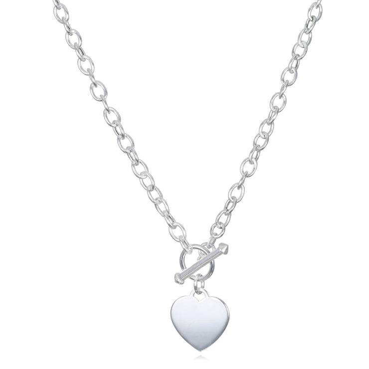 New!  Statement Heart Toggle Necklace-Engravable