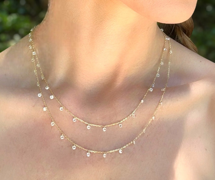 New! Dangling Disc Layered Necklace