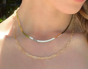 New! Statement Paperclip Necklace-Gold & Silver