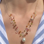 New! Layered Wildflower Baroque Pearl Necklace