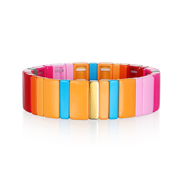Enamel Tile Bracelet - Mango