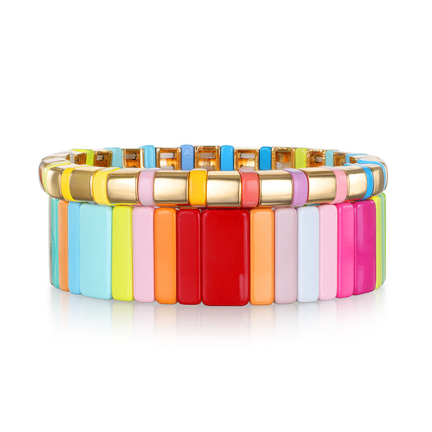 Enamel Tile Bracelet - Summer Sunrise