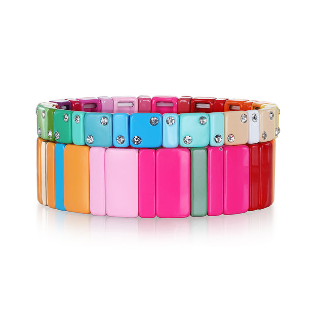 Enamel Tile Bracelet - Mango