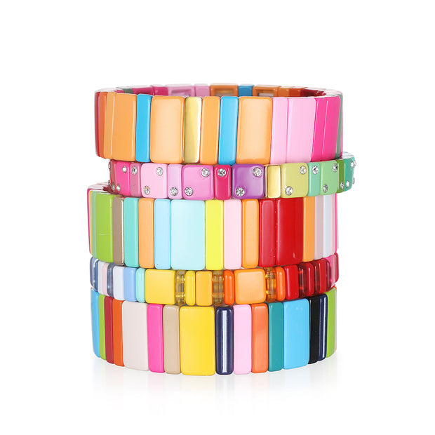 Enamel Tile Bracelet - Mango