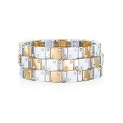 CZ Enamel Bracelet-Gold & Silver
