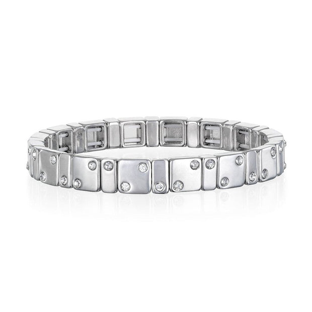 CZ Enamel Bracelet-Silver