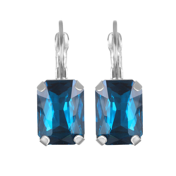 London Emerald Cut Earring-Royal Blue