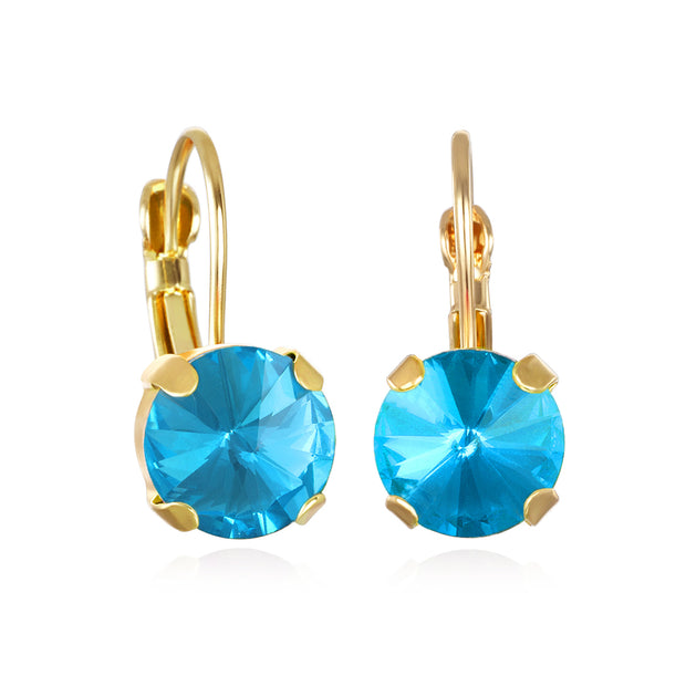 London Solitaire Earring-Cyan