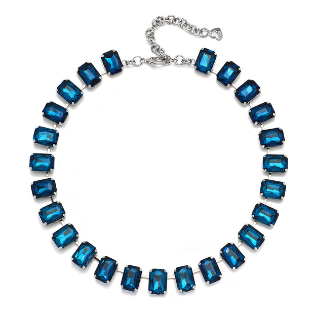 London Emerald Cut Choker-Royal Blue