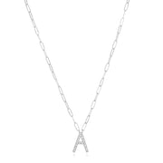 New! Grand Diamond Initial Necklace- All Letters Sterling Silver