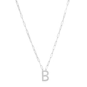 New! Grand Diamond Initial Necklace- All Letters Sterling Silver