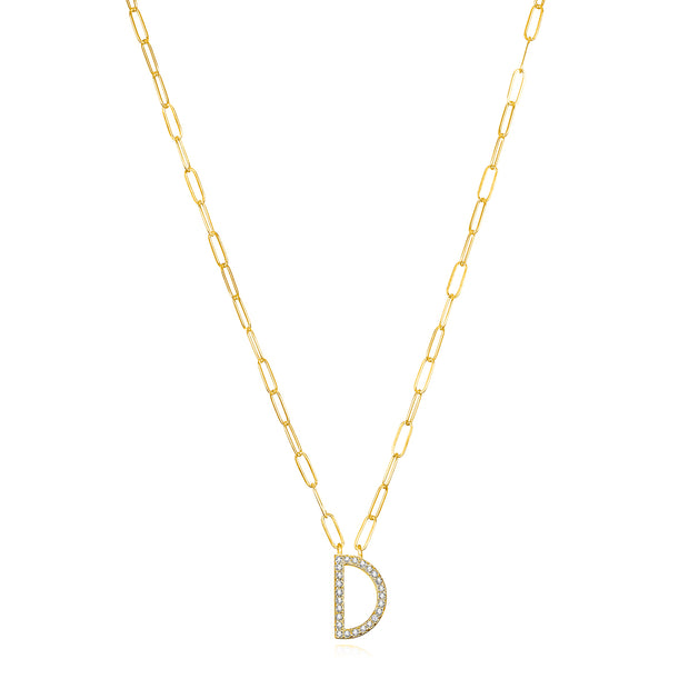 New! Grand Diamond Initial Necklace-All Letters