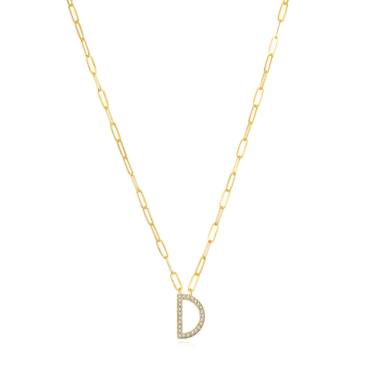 New! Grand Diamond Initial Necklace-All Letters