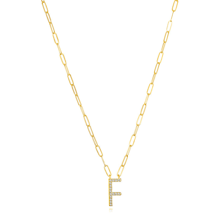 New! Grand Diamond Initial Necklace-All Letters