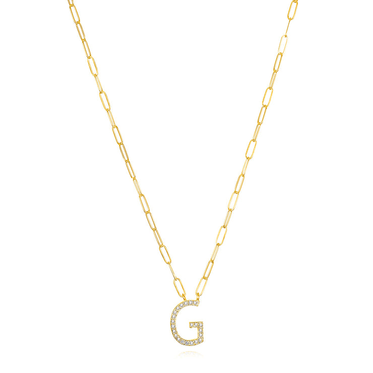 New! Grand Diamond Initial Necklace-All Letters