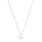 New! Grand Diamond Initial Necklace- All Letters Sterling Silver