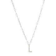 New! Grand Diamond Initial Necklace- All Letters Sterling Silver