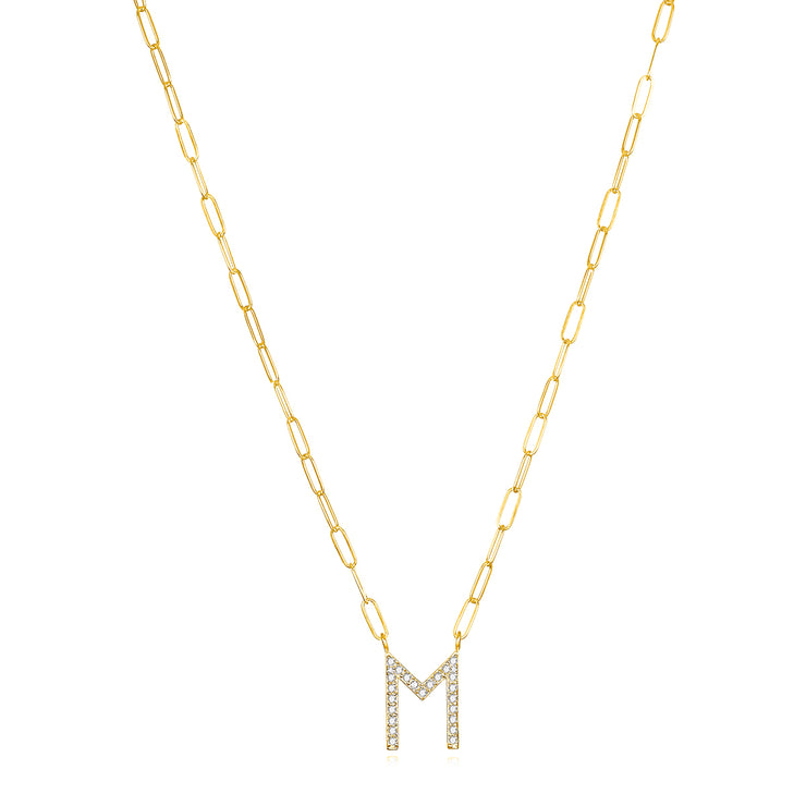 New! Grand Diamond Initial Necklace-All Letters