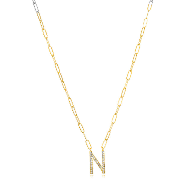 New! Grand Diamond Initial Necklace-All Letters