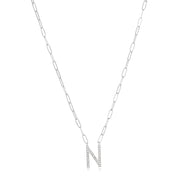 New! Grand Diamond Initial Necklace- All Letters Sterling Silver