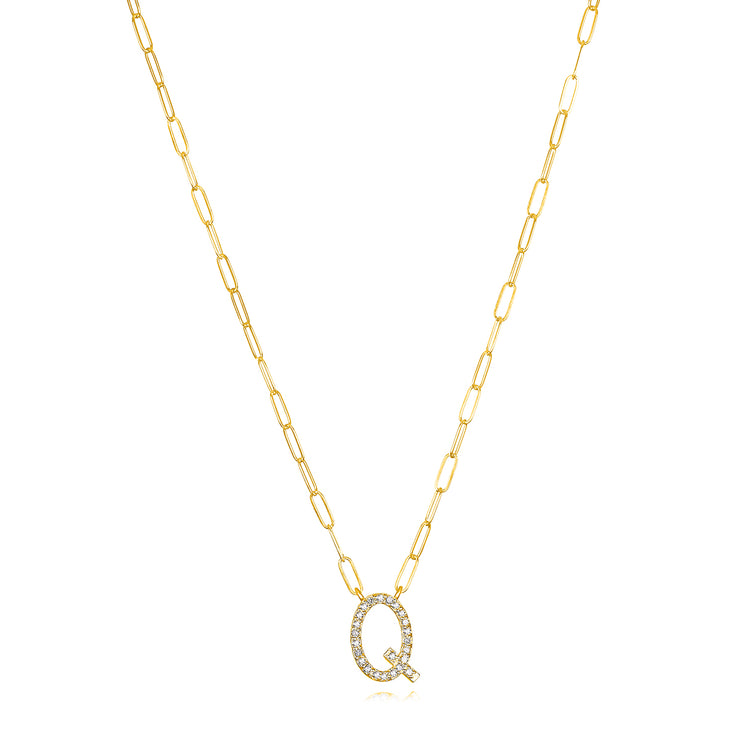 New! Grand Diamond Initial Necklace-All Letters