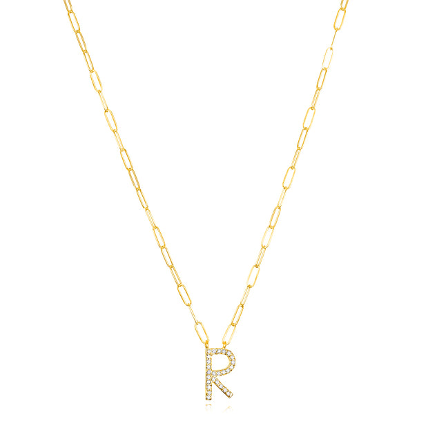 New! Grand Diamond Initial Necklace-All Letters