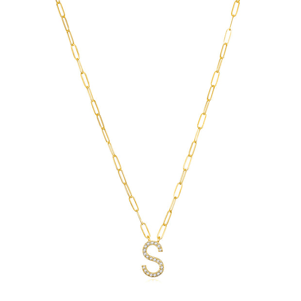 New! Grand Diamond Initial Necklace-All Letters