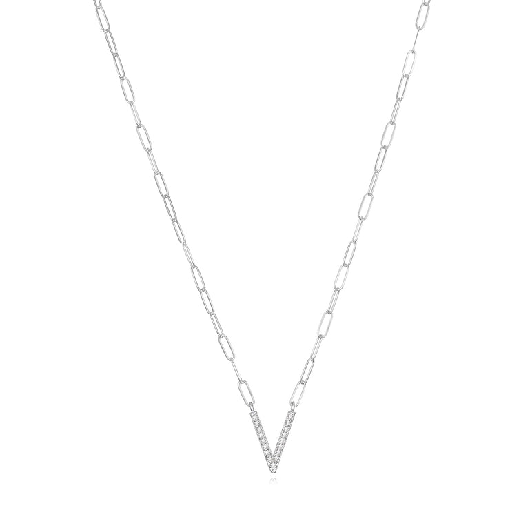 New! Grand Diamond Initial Necklace- All Letters Sterling Silver