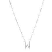 New! Grand Diamond Initial Necklace- All Letters Sterling Silver